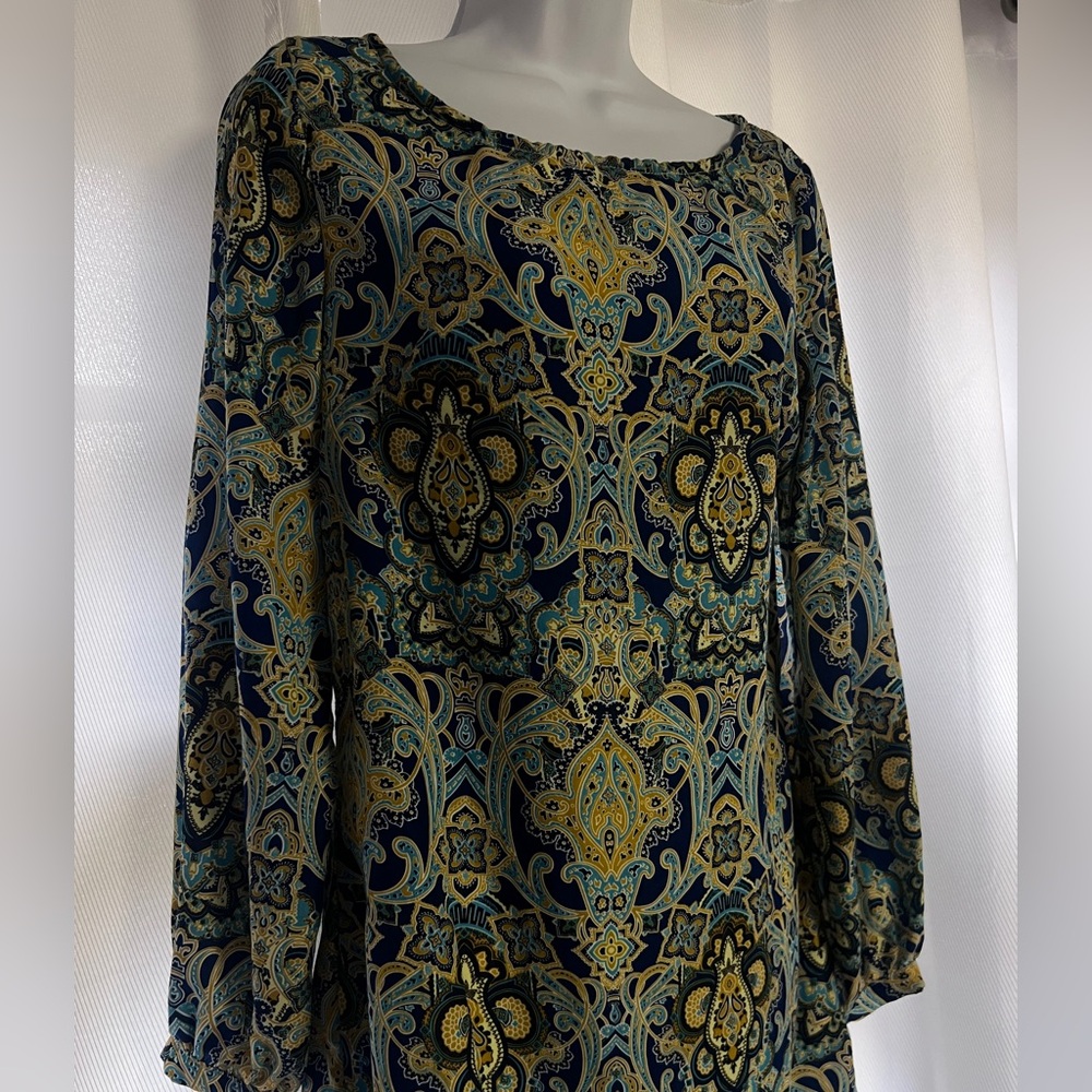 Elegant Paisley Print Dress Couture dress by Lovposh sz M - Picture 7 of 7